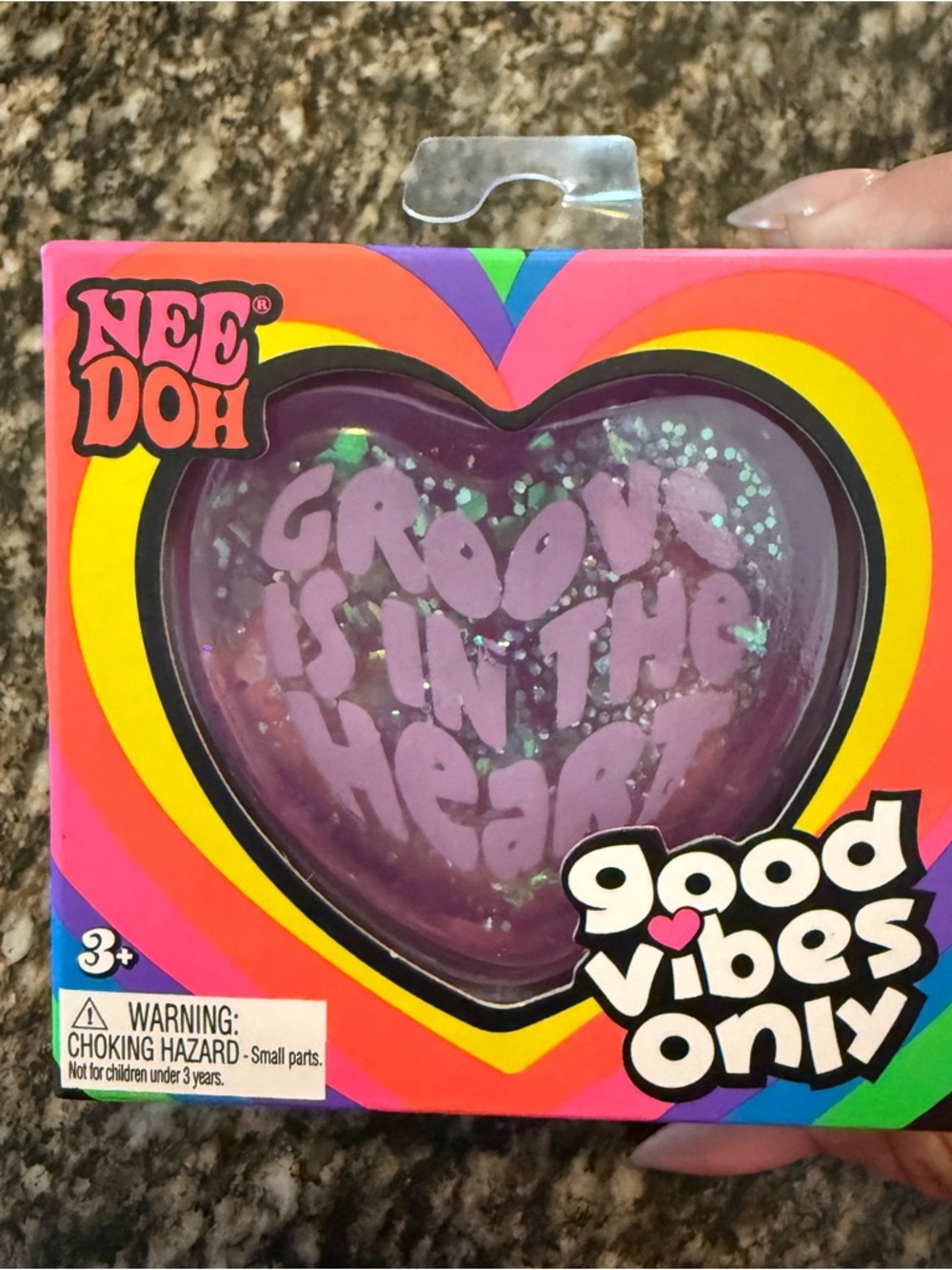 Schylling NEEDOH Good Vibes Only glitter heart - Purple “Groove is in the heart”